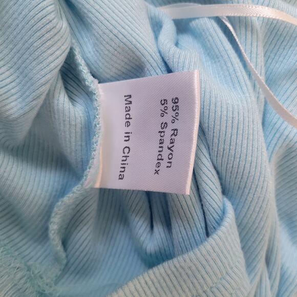 Princess Polly Blue One Shoulder Ribbed Crop Top Size 12 - Picture 4 of 4